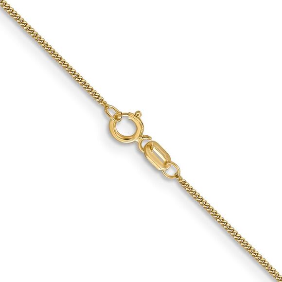 14k Yellow Gold 18 inch .9mm Curb with Spring Ring Clasp Pendant Chain